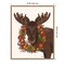 Christmas Moose and Cranberry Wreath by Fab Funky 23-in. W x 28-in. H. Canvas Wall Art Print Framed